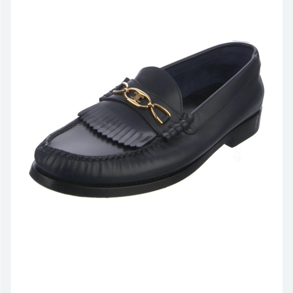 Celine Leather Luco Triomphe Kiltie Men’s Loafers - Picture 1 of 15
